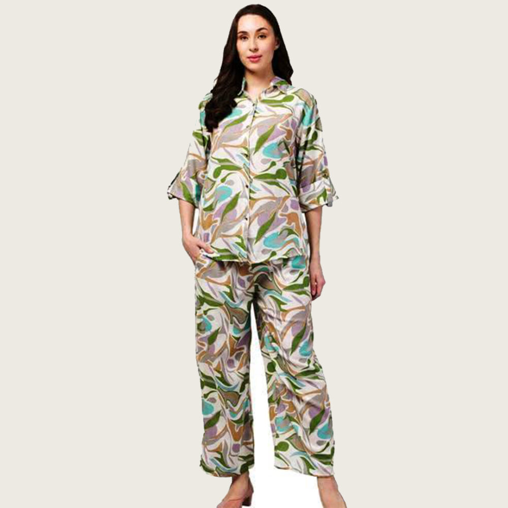 Solid Cotton Unique Night Suit Set - Image 5