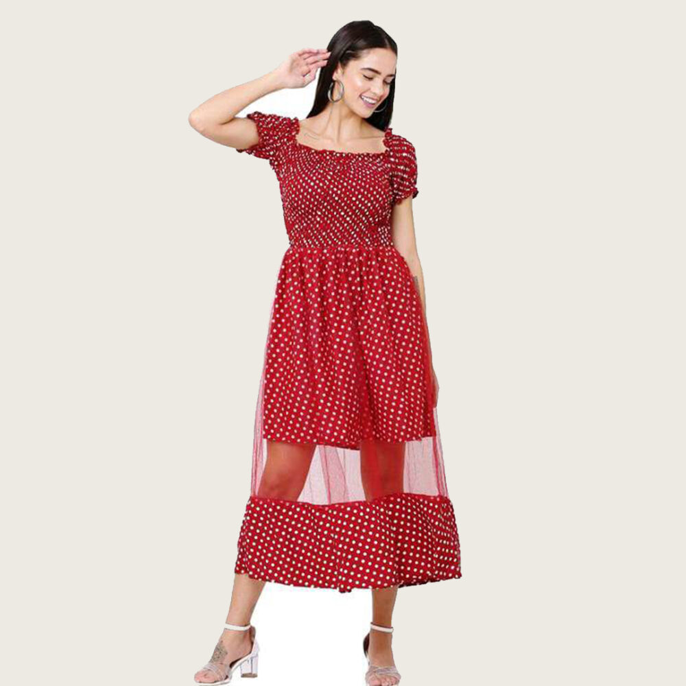 Classy Latest Women Dress Net Middy