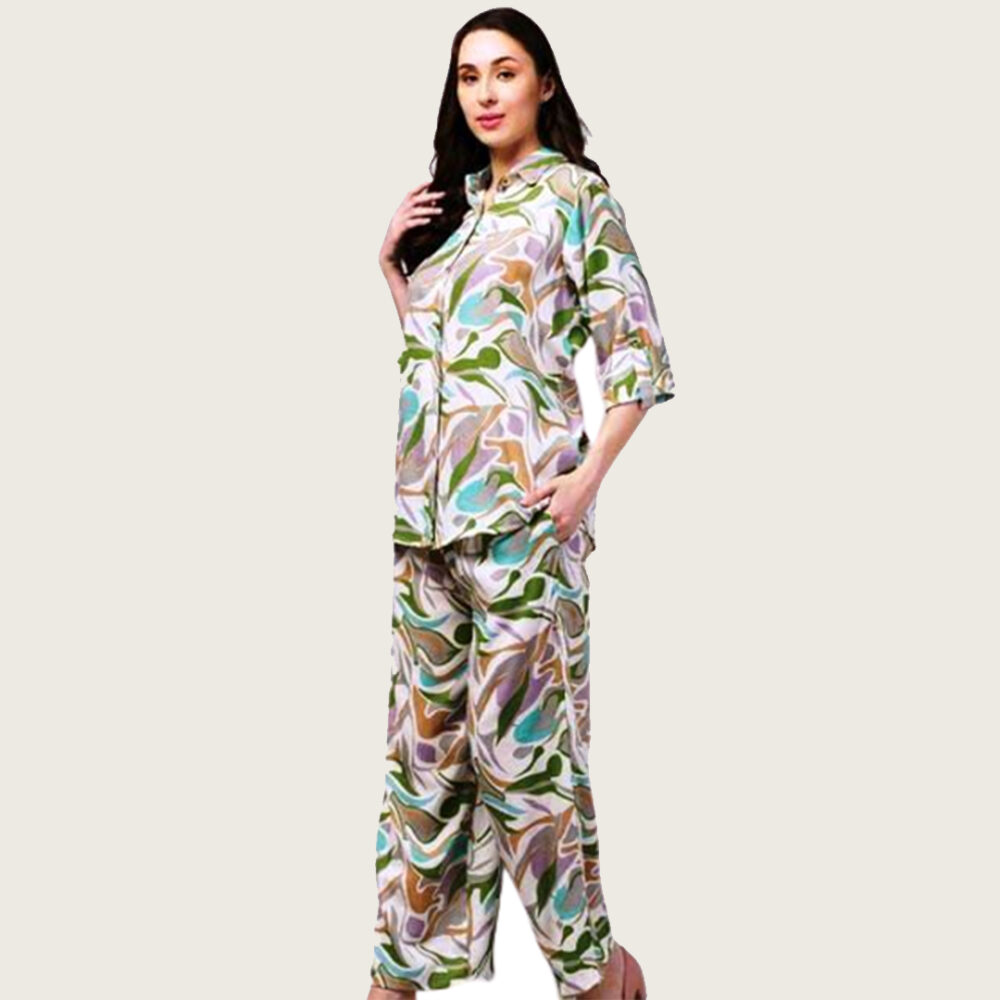 Solid Cotton Unique Night Suit Set - Image 2