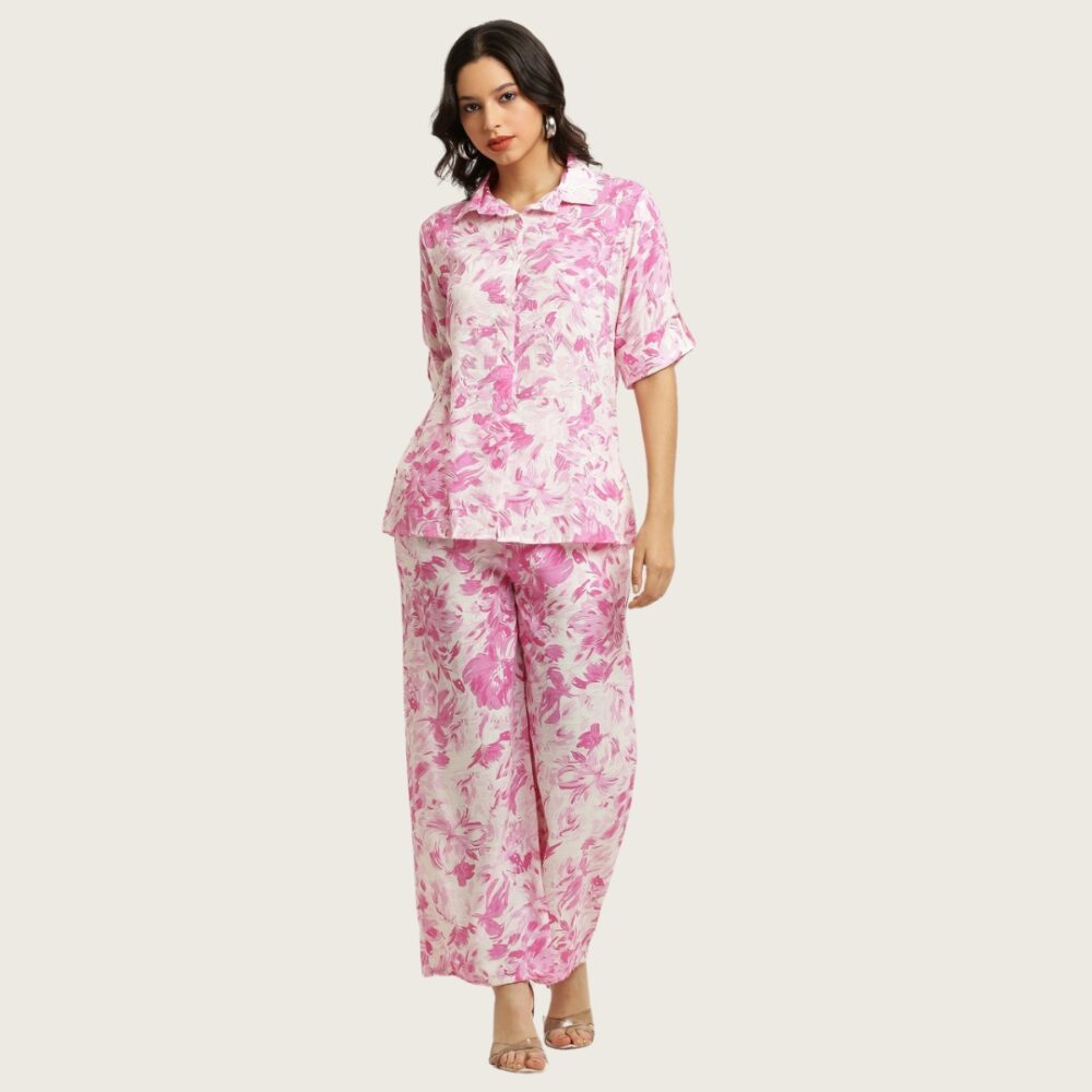 Solid Cotton Unique Night Suit Set